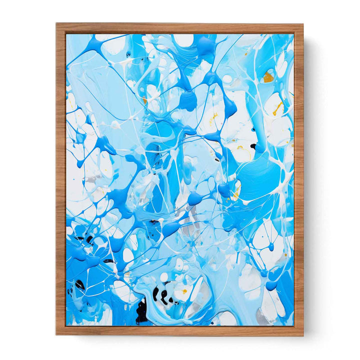  White Blue Dripping Color Painting 