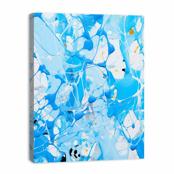  White Blue Dripping Color Painting 