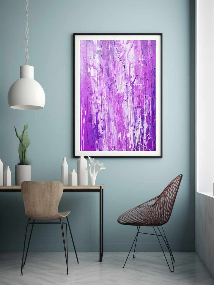 Painting Purple Color Drips  