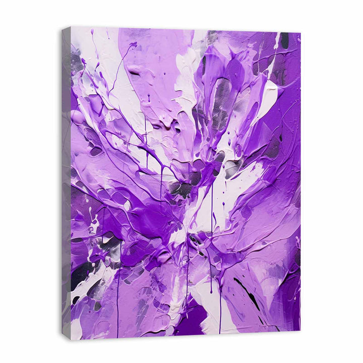 Painting Color White Purple Drips  