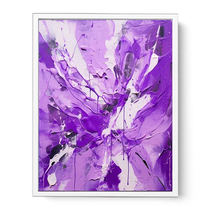 Painting Color White Purple Drips   Canvas Print