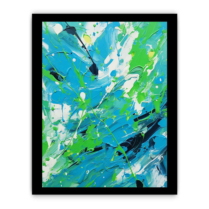 Green Blue Dripping Color Painting