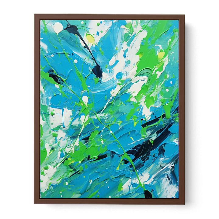 Green Blue Dripping Color Painting