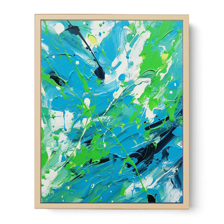 Green Blue Dripping Color Painting