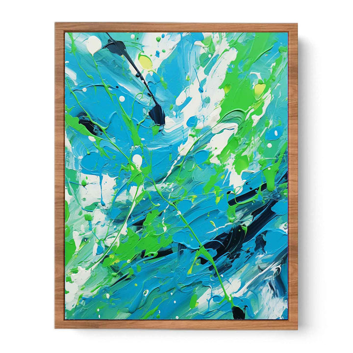 Green Blue Dripping Color Painting