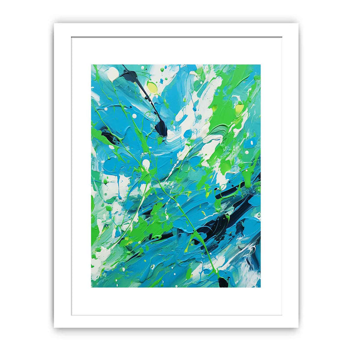 Green Blue Dripping Color Painting