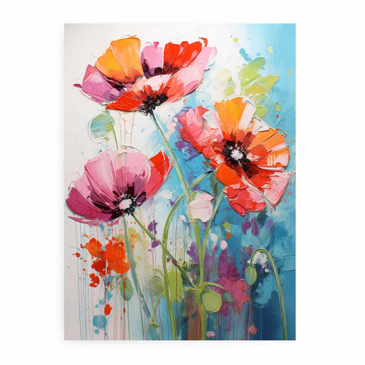 Flower Dripping Color Painting