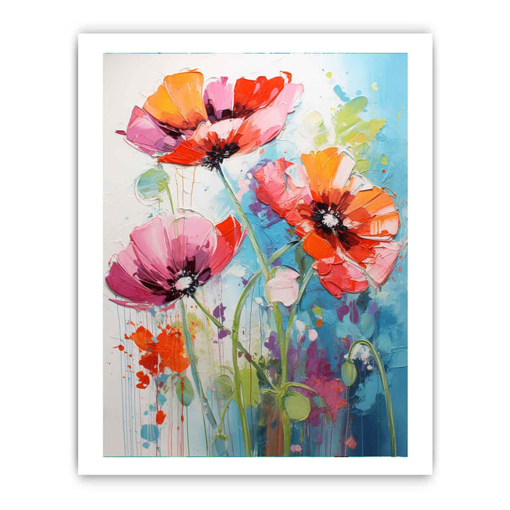 Flower Dripping Color Painting