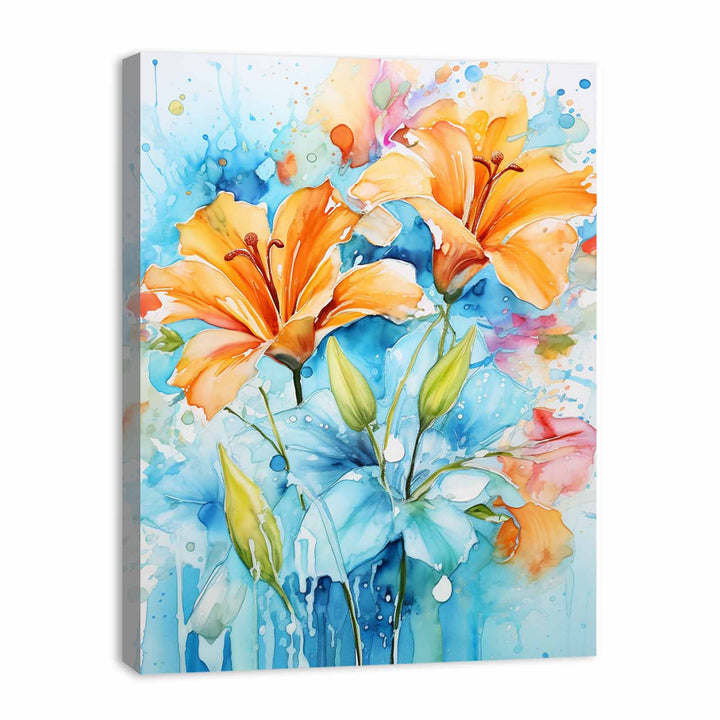  Flower Leaves  Dripping Color Painting 