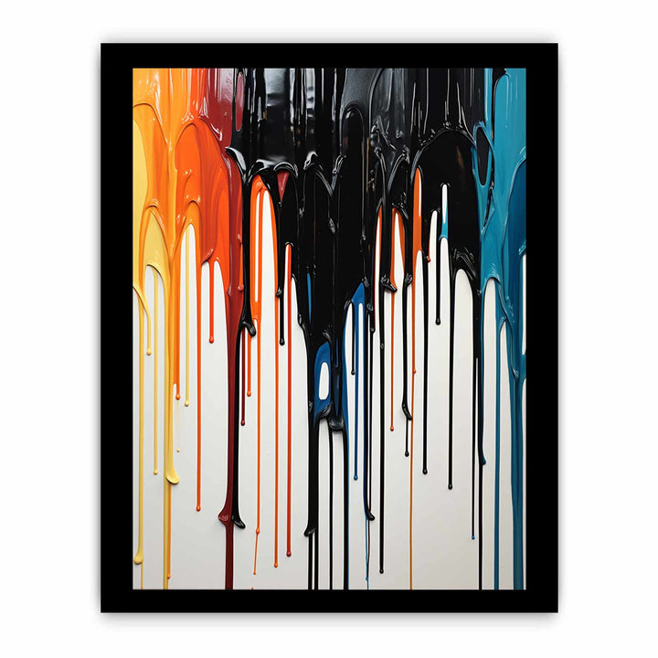 Black Dripping Color Painting