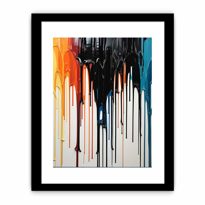 Black Dripping Color Painting