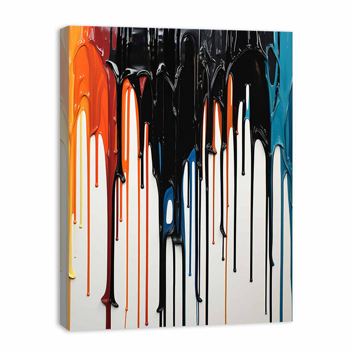 Black Dripping Color Painting