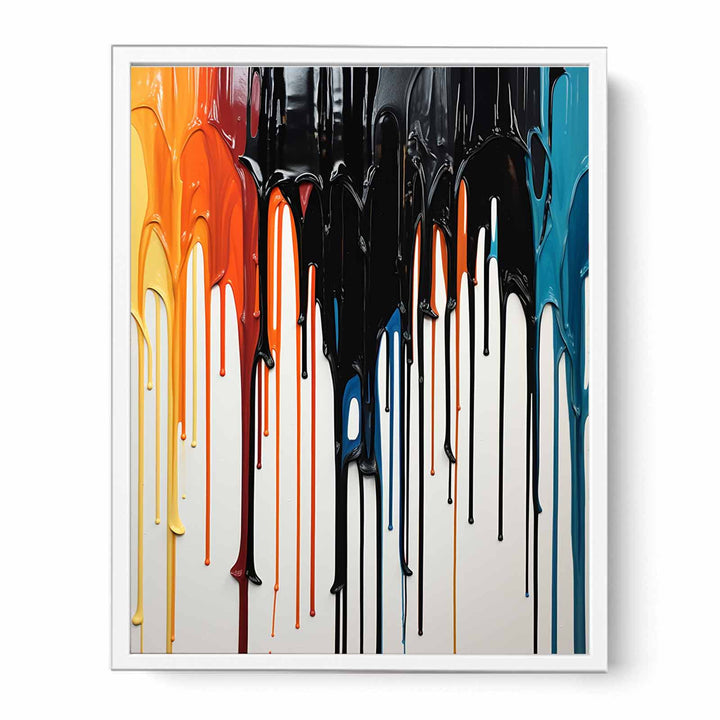 Black Dripping Color Painting