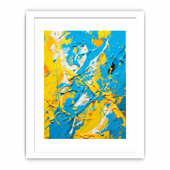 Yellow Blue Dripping Color Painting