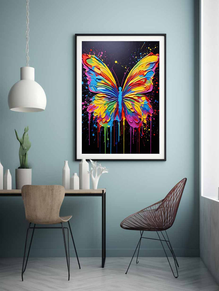 Painting Butterfly Color Drips  