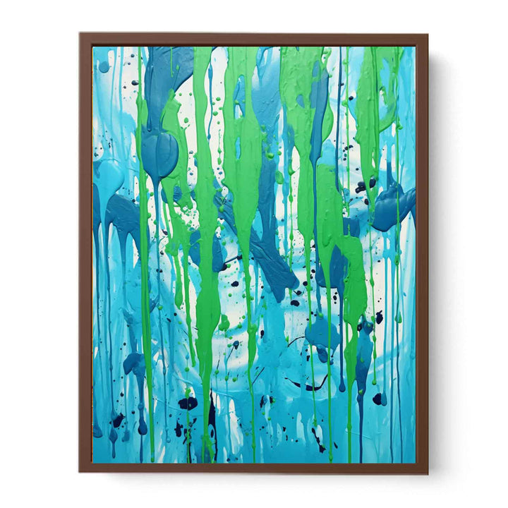 Green Dripping Color Painting