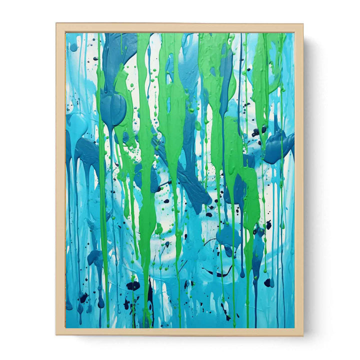 Green Dripping Color Painting