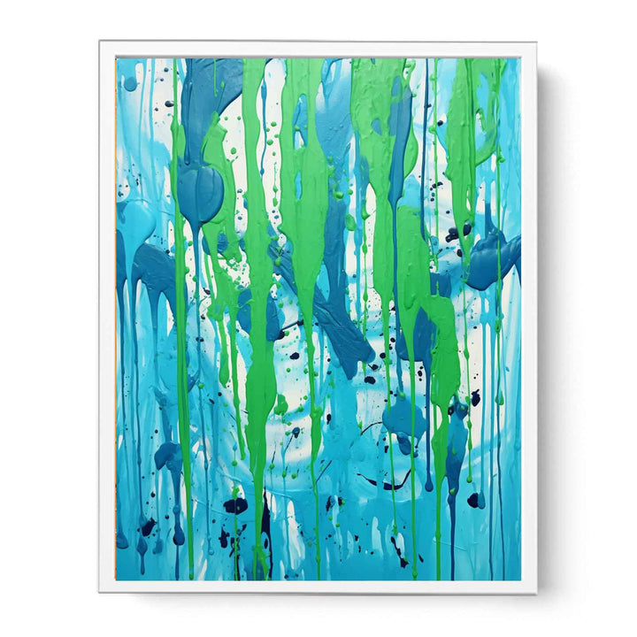 Green Dripping Color Painting