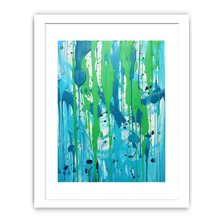 Green Dripping Color Painting