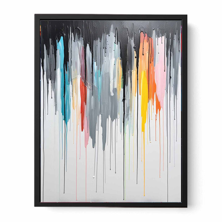 Grey Color Dripping Color  Art Painting