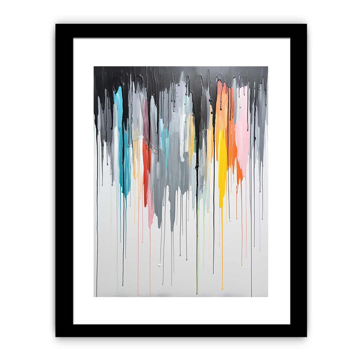 Grey Color Dripping Color  Art Painting