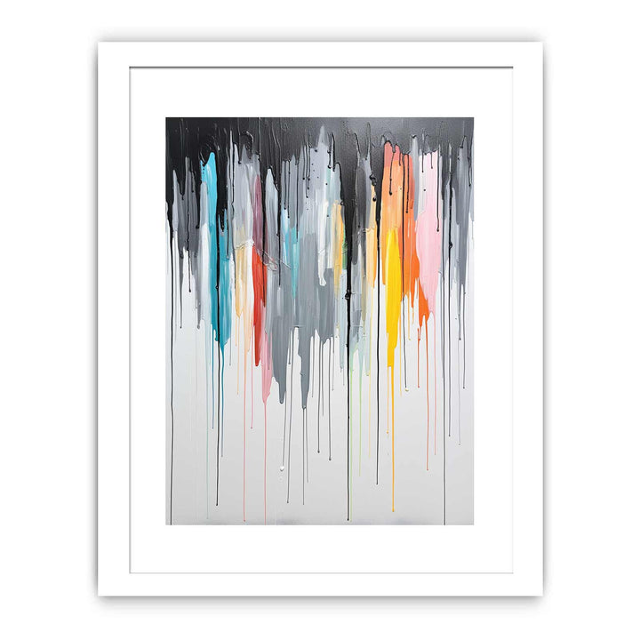 Grey Color Dripping Color  Art Painting