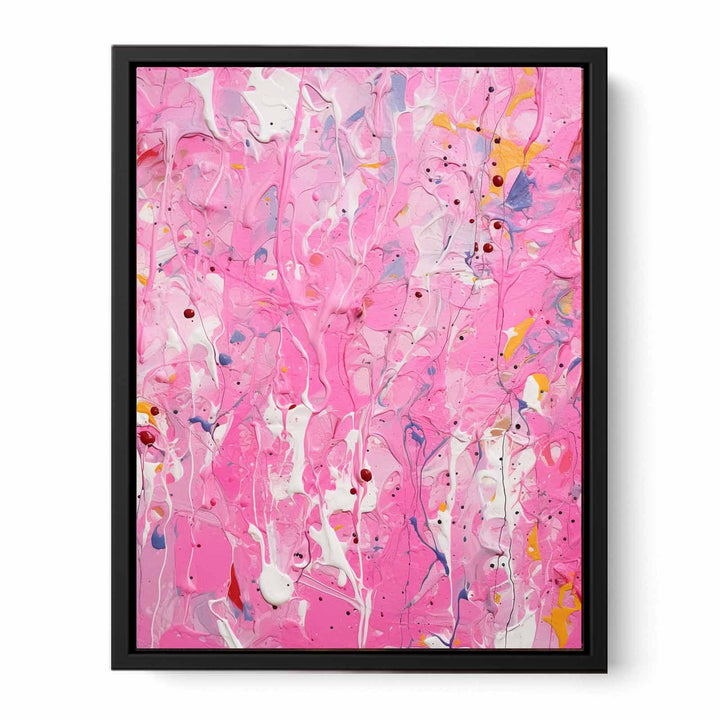 Color Pink Drips Painting  