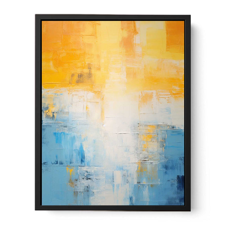 Yellow Blue Abstract Knife Art Painting