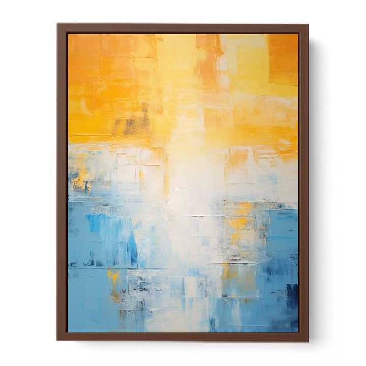 Yellow Blue Abstract Knife Art Painting