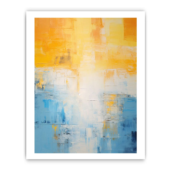 Yellow Blue Abstract Knife Art Painting