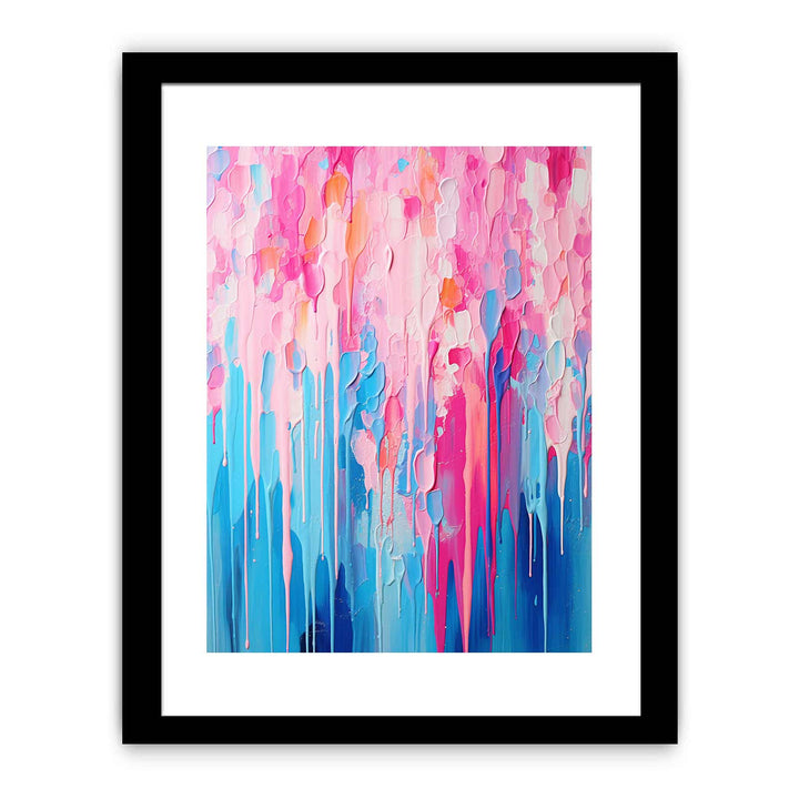 Pink Blue Dripping Color  Art Painting