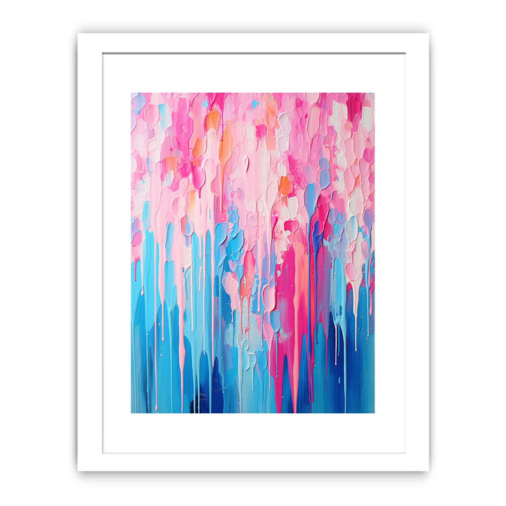 Pink Blue Dripping Color  Art Painting