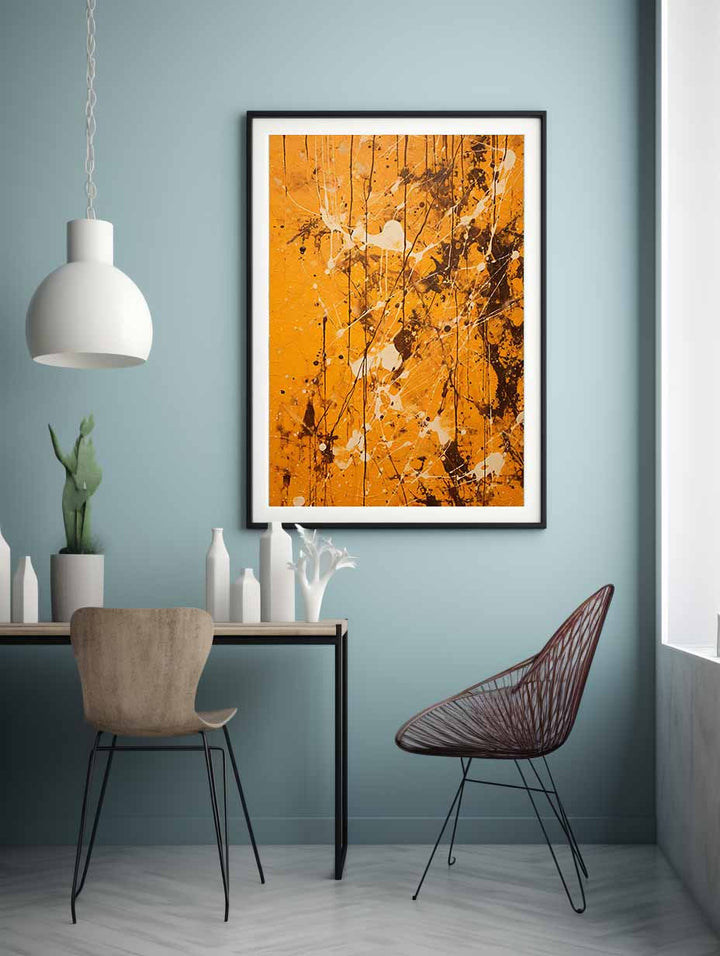  Brown Dripping Color  Art Painting 