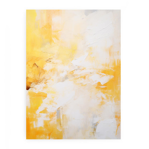 White Yellow Abstract Painting