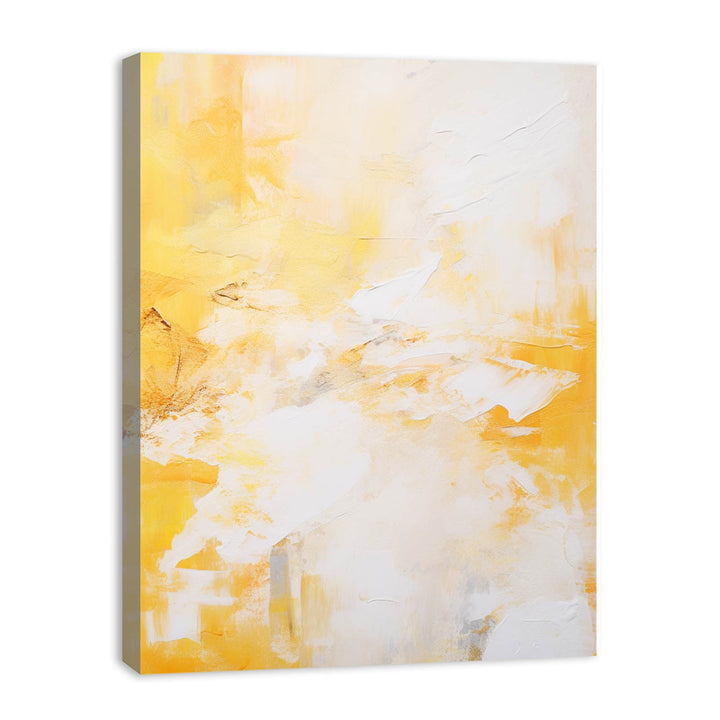 White Yellow Abstract Painting