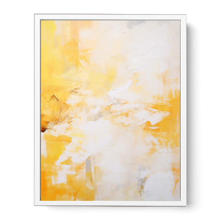 White Yellow Abstract Painting