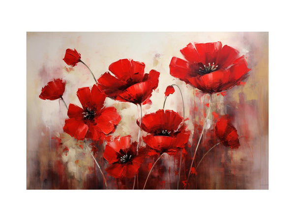  Red Flower Art Painting 