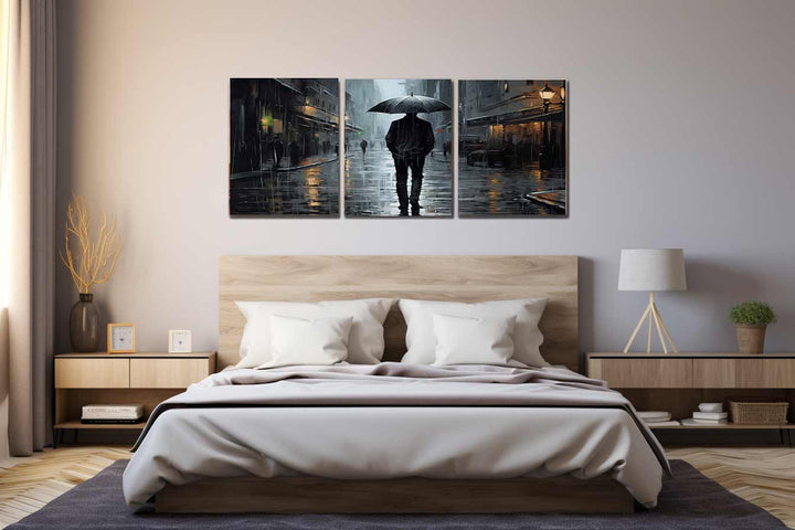  Man Umbrella Art Painting  