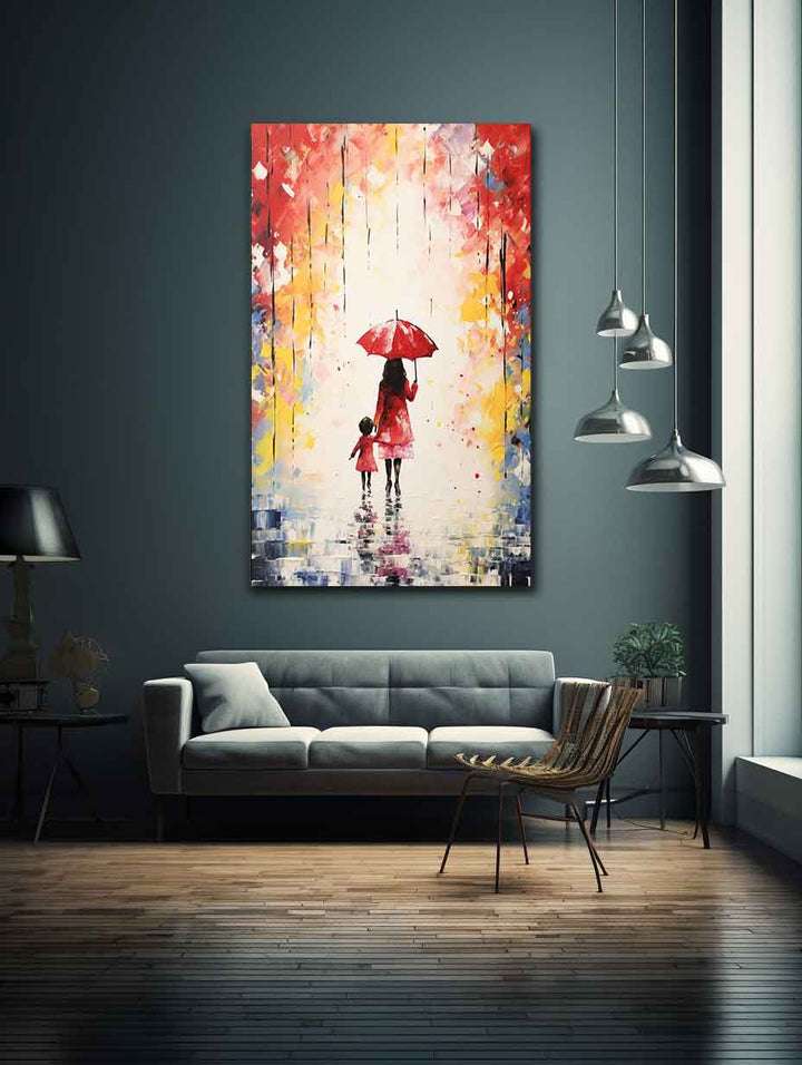 Kid Umbrella Art Painting  