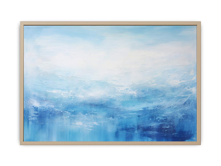 White Blue Art Painting  Framed Print