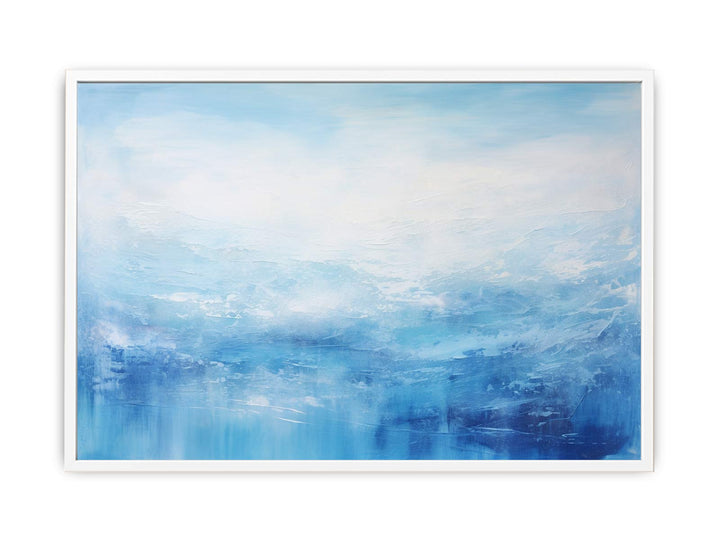 White Blue Art Painting   Canvas Print