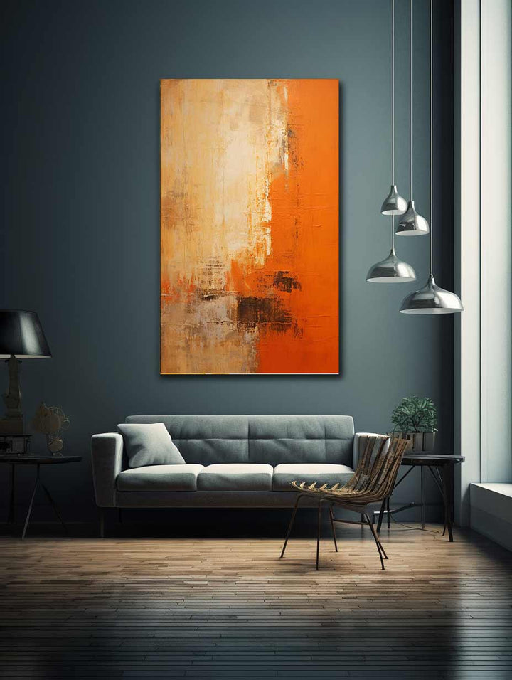 Orange Abstract Knife Art Painting