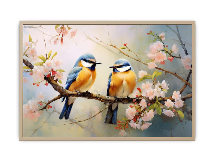 Bird Branches Art Painting  Framed Print