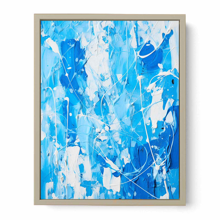 Blue White Art Painting Framed Print