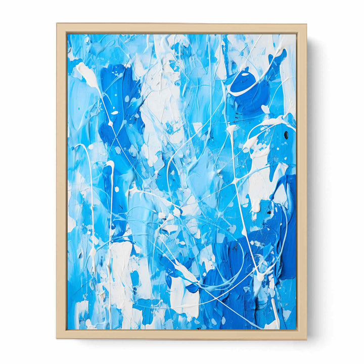 Blue White Art Painting  Poster