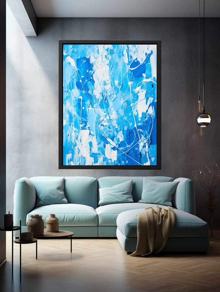 Blue White Art Painting 