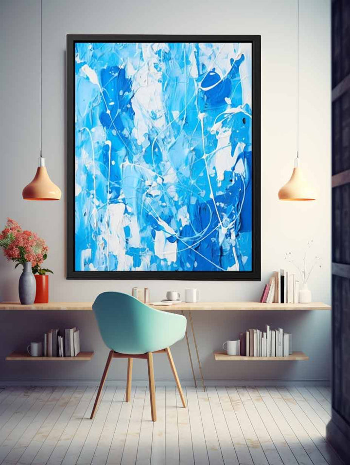 Blue White Art Painting 