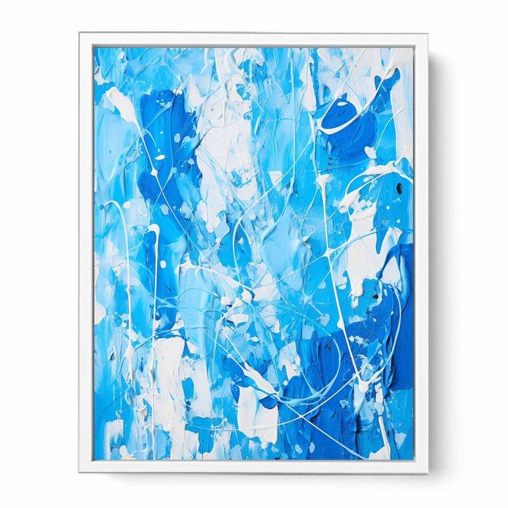 Blue White Art Painting  Canvas Print