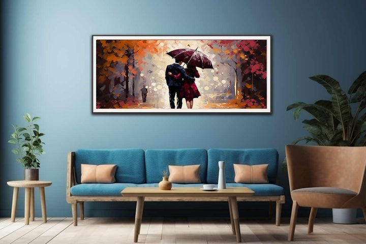 Couple Umbrella Art Painting