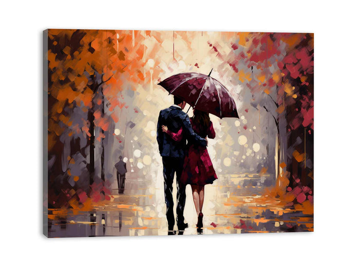 Couple Umbrella Art Painting